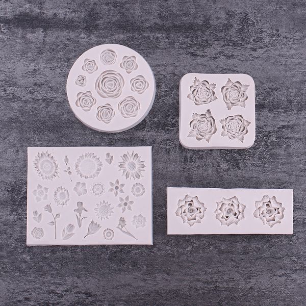

plant flowers grass fondant chocolate cake silicone mold diy hand-made liquid baking mold