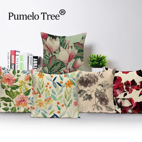 

дом декор бросьте подушки дело завод цветок потертый chic наволочке весна красочные гостиная подушки подушки covers