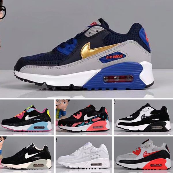 

nike air max 90 2018 детские кроссовки на воздушной подушке для мужчин женская спортивная обувь мальчики девочки кроссовки кроссовки дети ai, Black