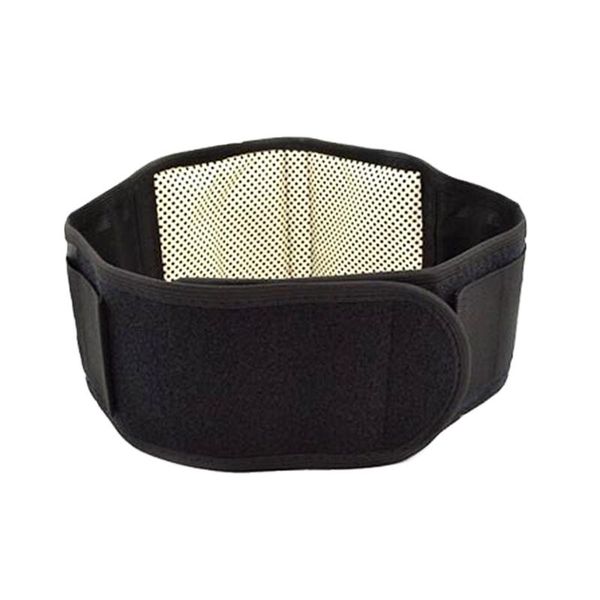 

waist support adjustable magnetic back brace posture belt lumbar lower pain massager self-heating therapy, Black;gray