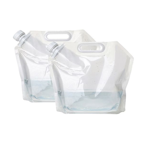 

5/10l outdoor sports foldable water bag camping hiking picnic water container lifting carrier bags storage bucket