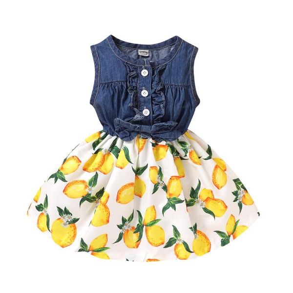 

summer girl dress children sundress print flowers girls dress toddler dresses for kids fashion girls clothing, Red;yellow