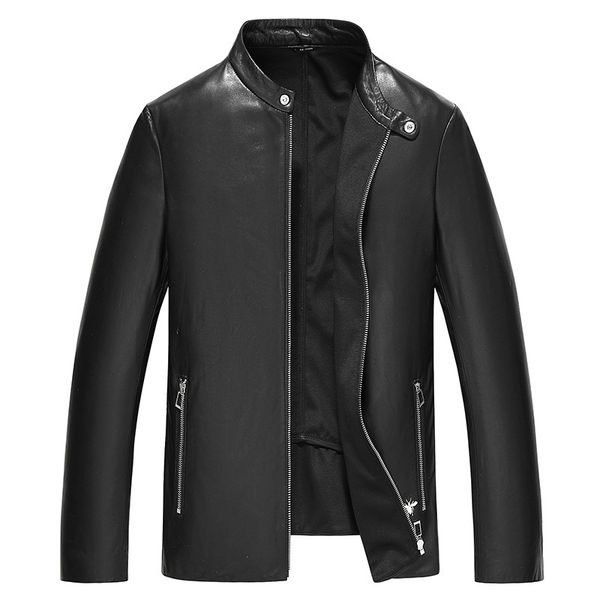 

genuine leather jacket autumn winter jacket men real sheepskin coat for men streetwear motorcycle jackets chaqueta hombre my1945, Black