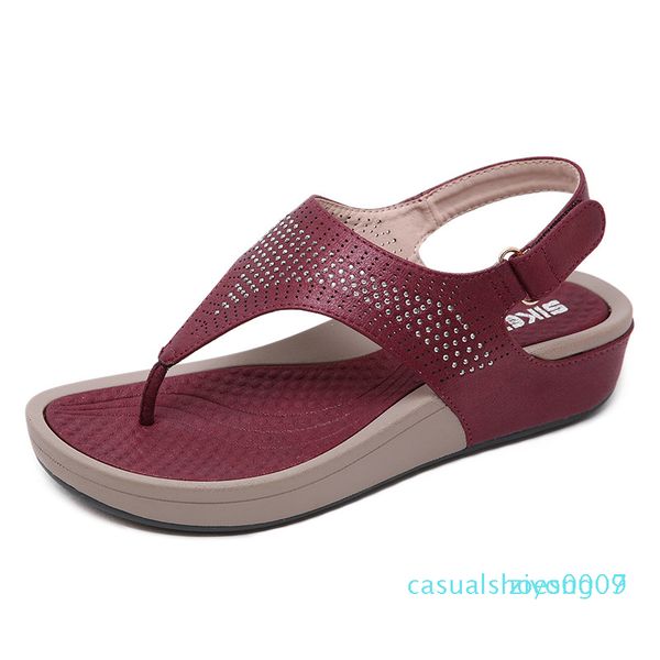 

summer shoes women sandals flip flops thick sole ladies wedges sandals summer holiday casual woman beach slippers z07, Black