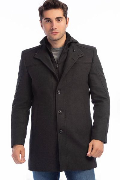 

dewberry male anthracite overcoat-1020001p8360, Black;brown