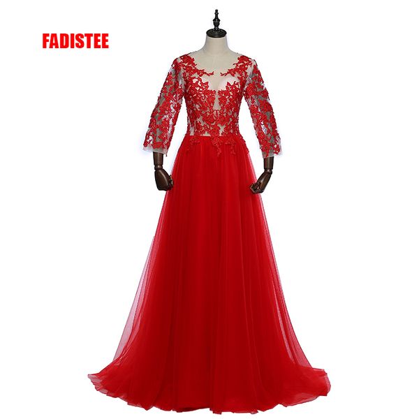 

новое поступление выпускного вечера платья vestido де festa аппликации платье элегантный длинный стиль платье с рукавами 3/4 спинки, Black