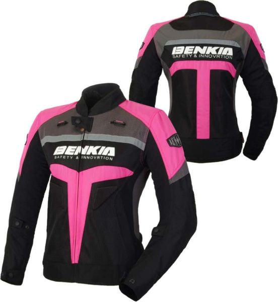 

benkiia women motorcycle jacket slim spring summer autumn breathable mesh motocross racing riding clothing s-xxl