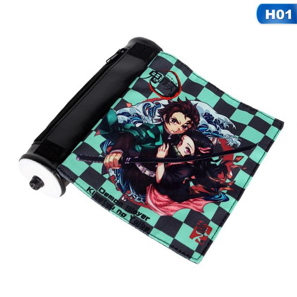 

demon slayer: kimetsu no yaiba tanjiro kamado cosmetic make up bag cosplay scroll pencil case coiling block stationery bag