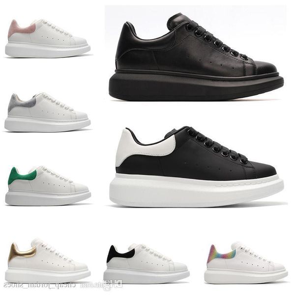 

box2019 with luxury designer shoes womens mens trainers black white leather platform shoes flat casual party wedding suede sports sneakers