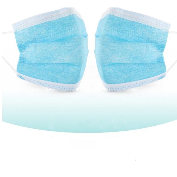 

dhl ship shipping in stock 3 ply dust proof earloopfog masks mouth blue face mask k8wc