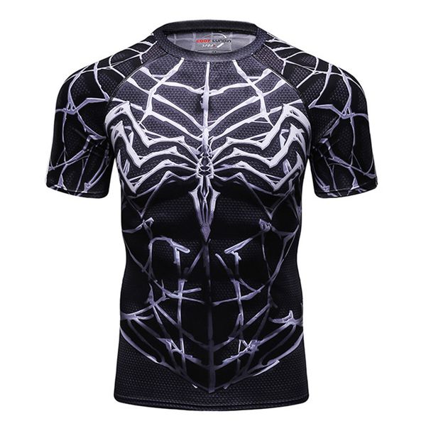 

Men Compression T-Shirts MMA Rashguard Keep Fit Fitness Short sleeves Base Layer Skin Tight Weightlifting Elastic Mens T-Shirts