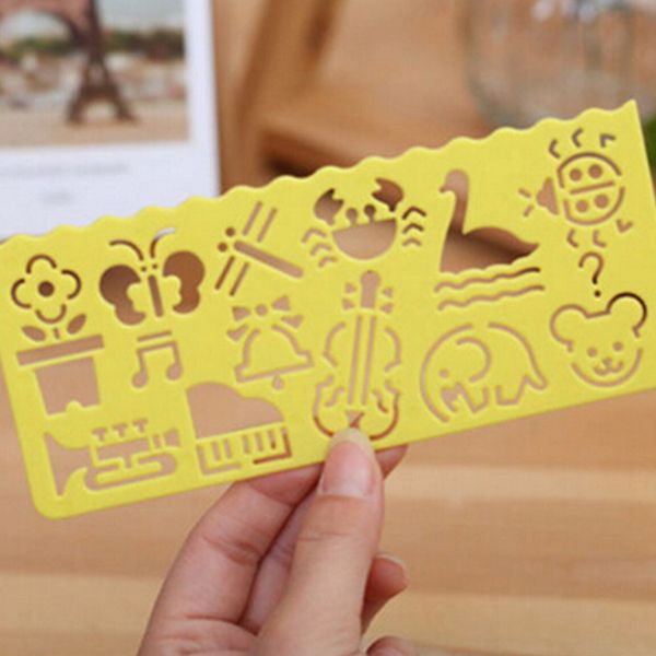 

new 4 color 4 different types stationery children painting drawing template rulers lovely ruler gift for kids school supplies