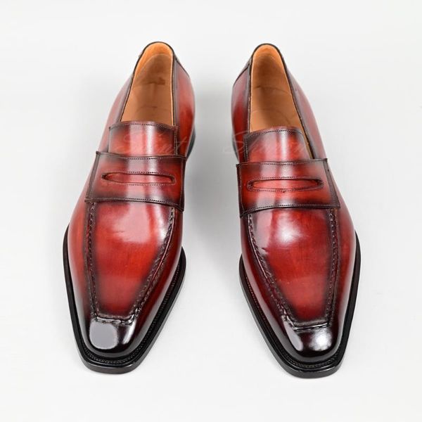 

loafe leather shoes men's leisure real leather customized leisure office official wedding banquet lazy shoes men's, Black