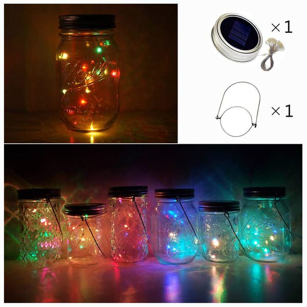 New 20led Solar Poweredled Mason Jars Light Up Lid String Fairy