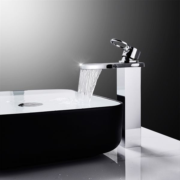 

waterfall bathroom basin tall faucets chrome brass faucet basin tap single handle tap mixer taps