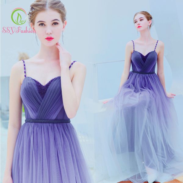 

he's bride strap sleeveless gradient purple long evening dress party banquet formal gown wedding dress vestidos de fiesta, White;black