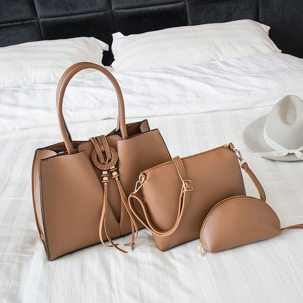 

women purses composite bags set of 3pcs pu leather handbag purses for sale handle tote styles bags tote with pouches