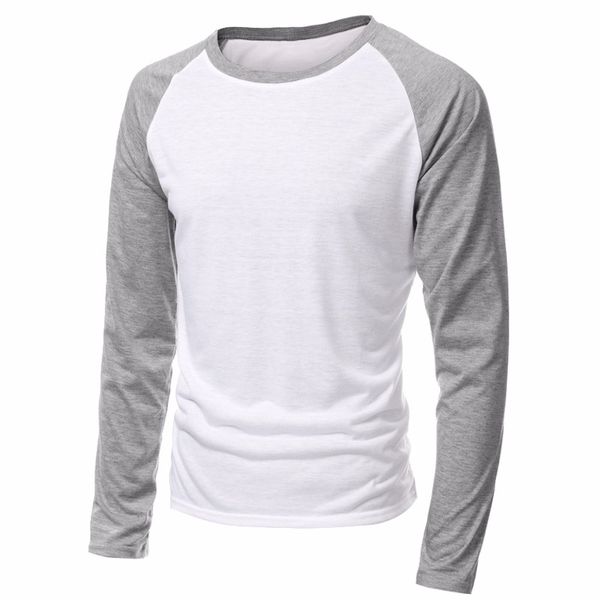 2019 T-shirt da uomo 2019 Primavera Marchio di abbigliamento T-shirt girocollo manica lunga da uomo Maglietta da baseball casual Uomo Raglan Tee Streetwear Plus