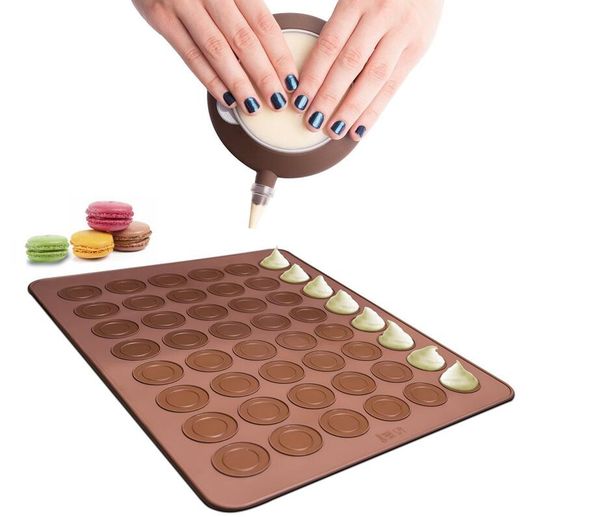 

silicone macaron macaroon pastry oven baking mould sheet mat 48-cavity diy mold baking mat useful tools