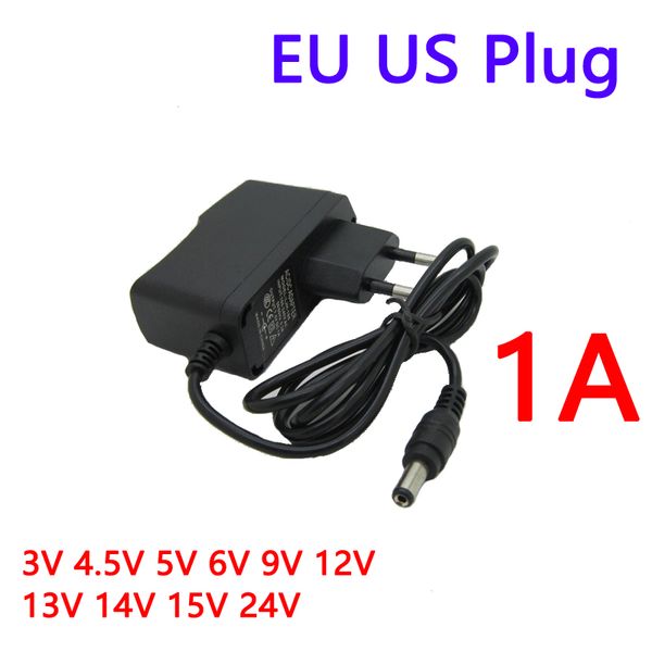 

universal power supply eu us plug dc 3v 4.5v 5v 6v 9v 12v 13v 14v 15v 24v 1a power charger adapter transformers for led light strips