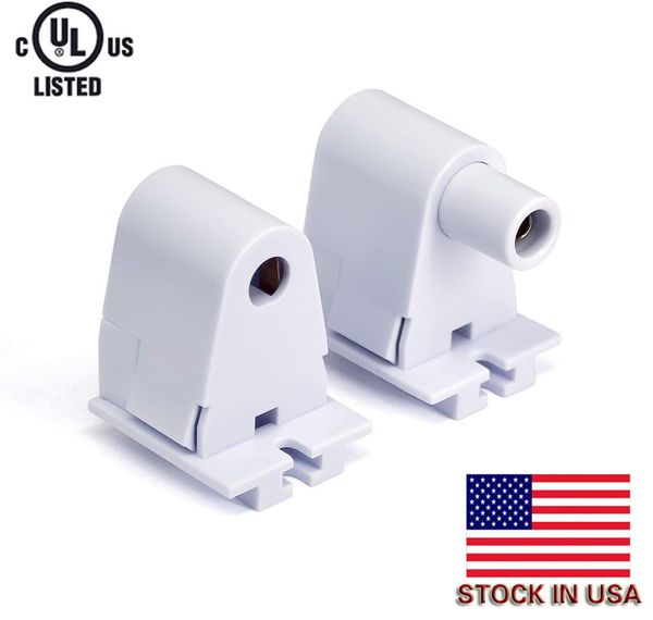 

stock in usa + t8 /t10 /t12 single pin slimline fa8 tombstone base led tube light replacement fluorescent plunger lampholder socket white