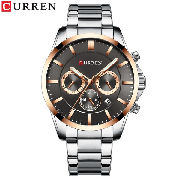Reloj Hombres Luxury Brand Curren Quartz Charge Watch Men Casal Clock Band Band Band Watch Auto Date284L