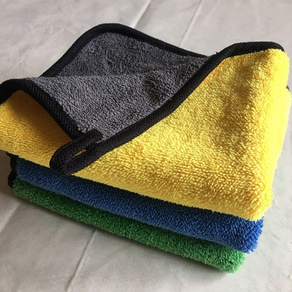 

double-color double-sided thick coral fleece car towel strong water absorption lint-car wash towel wholesale hand towel