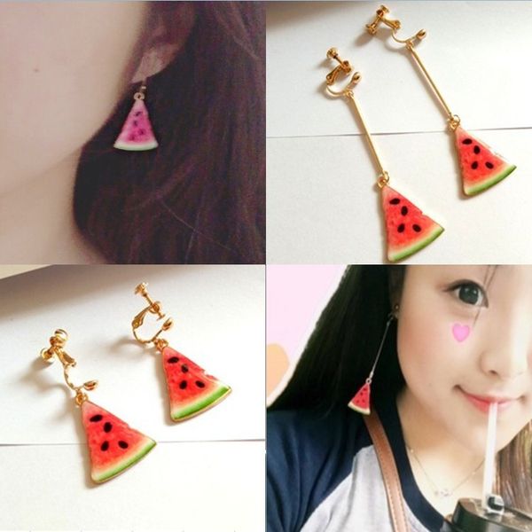 

creative personality fashion watermelon long earrings korean temperament trendsetter tassel earrings drop, Silver