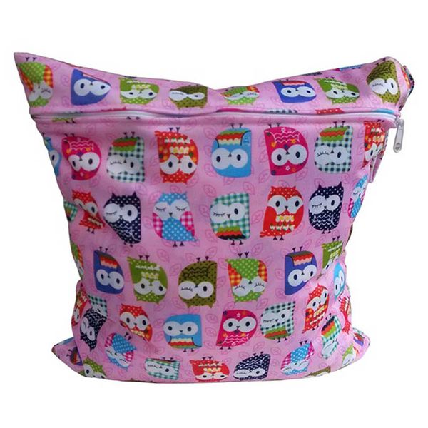 

reusable newborn baby diaper bag cartoon printed nappy wet&dry bag swimmer zipper tote nappy bags for expectant mothers