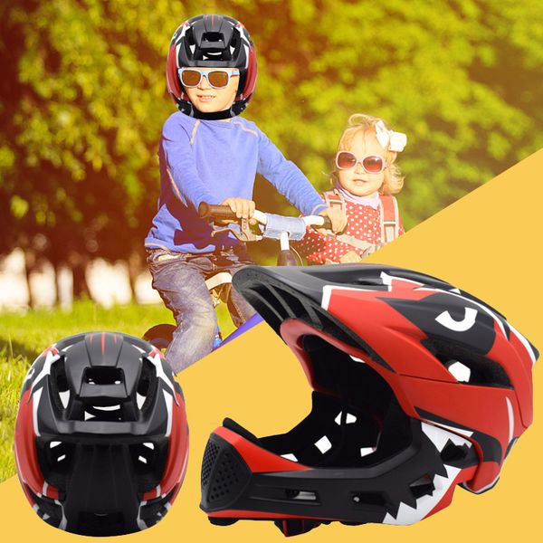 

children full face children's helmet safety helmet hats removable crashworthy creativity cycling modular flip up cycling