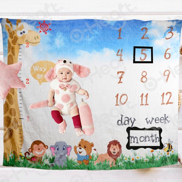 

happy first birthday party baby monthly milestone blanket newborn pgraphy backdrop birthday jungle animals accessor