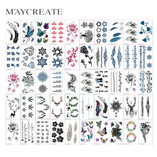 

60pcs/lot temporary tattoo sticker waterproof flower animail instant tatoo body art arm ankle fake tattoo paper mix pattern k1