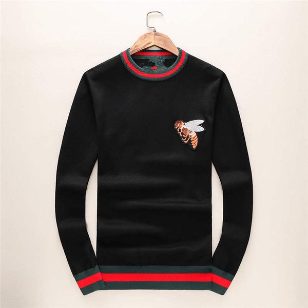 

мужчины дизайнер свитера дизайнерская шерсти с длинным рукавом bee pattern strip строчка кашемира марка свитера оптовая размер -3xl1, White;black