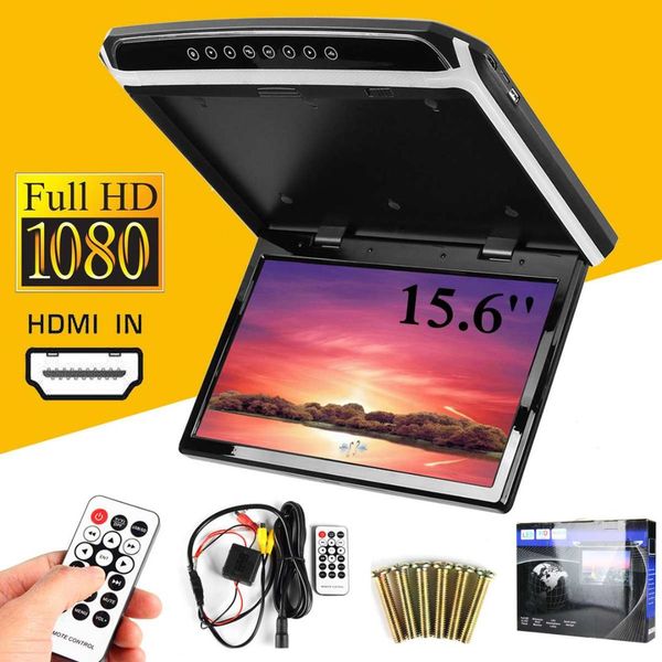 

new 15.6 inch hdmi 1080p car roof mount car ceiling flip down tv digital screen monitor 12v + remote control