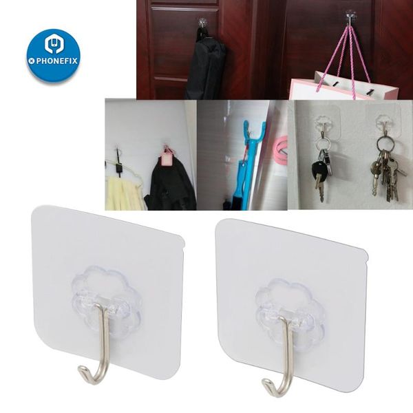 

10pcs wall hooks strong transparent wall hanger suction cup sucker for kitchen bathroom accessories 6*6cm hooks