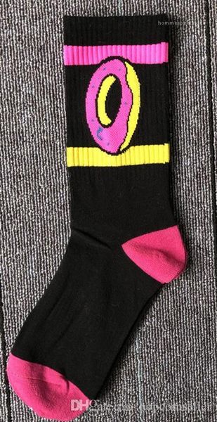 

skateboard hip hop street breathable towel socks fashion sports cotton socks sweet circle print mens designer sock, Black
