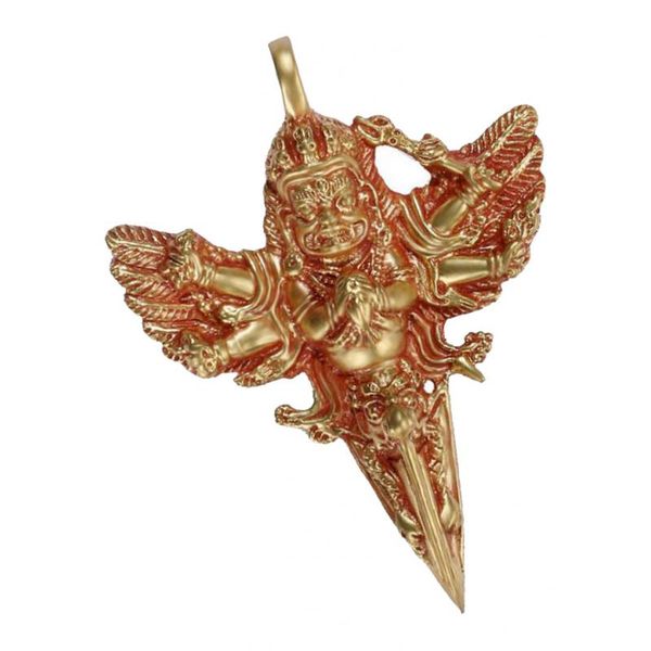

spirituality mahakala amulet nepal crafted charm pendant for diy necklace golden