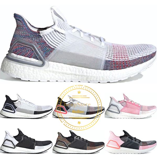 

2019 new ultra boost ultraboost 19 running shoes men women panda cloud white active bat orchid trainer breathable sports sneakers 36-45, White;red