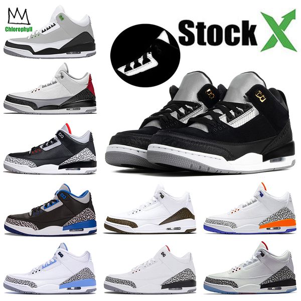 

air jordan retro 3s mens jumpman basketball shoes 3 3m reflective static tinker sp black cement trainers sport sneakers 7-13, White;red