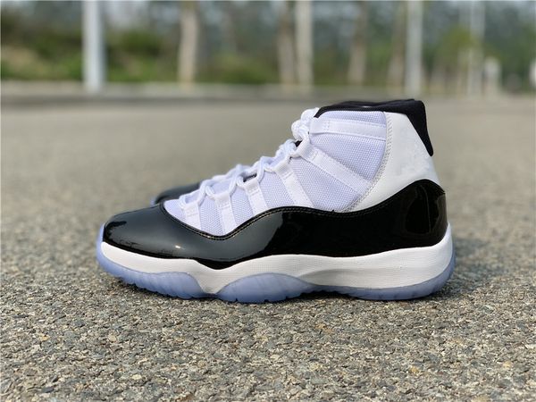 

mens 11 xi concord 45 basketball shoes 11s white black sports sneakers size us5.5-13 with shoebox, White;red