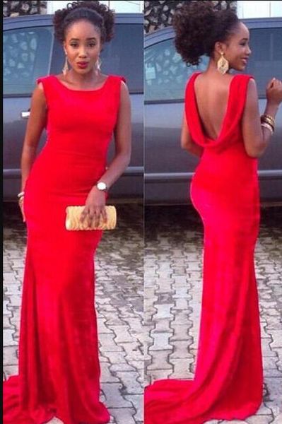 

new 2019 elegant dresses party evening gowns fitted sheath mermaid jewel neck sleeveless backless prom party gowns draped pageant wear, Black