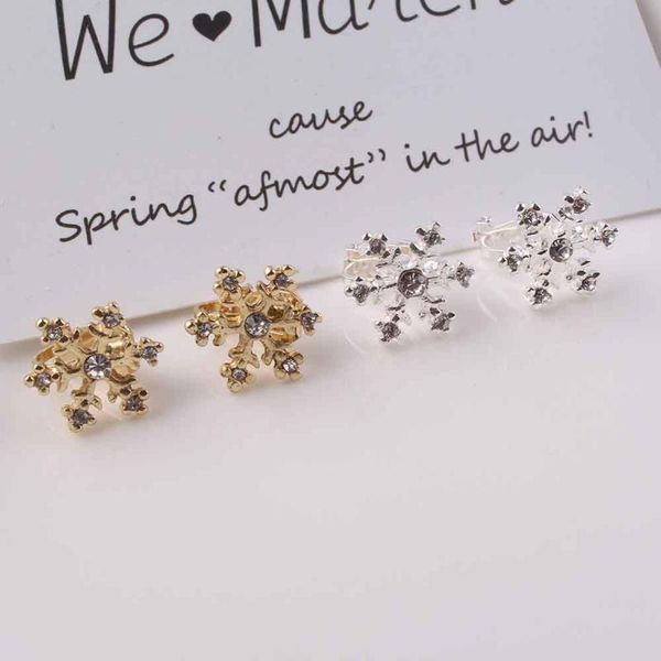 

korean jewelry new snowflake shape clip earrings for women fashion earrings without piercing for women party small, Silver