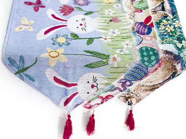 

easter theme table runner rabbit egg printed tablecloth bunny rabbit table runner easter eggs spring tablecloth cover