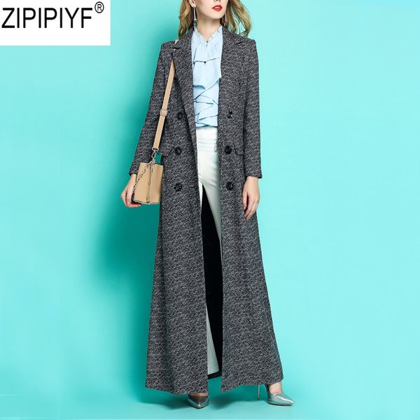 

2018 autumn new women trench coat ladies turn down collar double breasted temperament slim skirt windbreaker outwear c2206, Tan;black