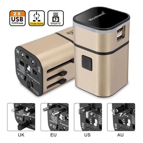 

all-in-one plug adapter international travel 2 usb plug charger adapter converter us uk eu au