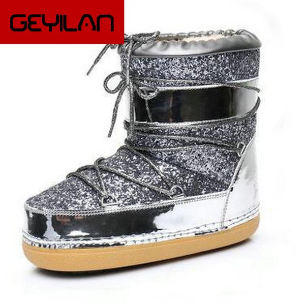 

new 2018 white ankle boots for women metal decoration fashion ladies boots winter shoes platform shoes, Black