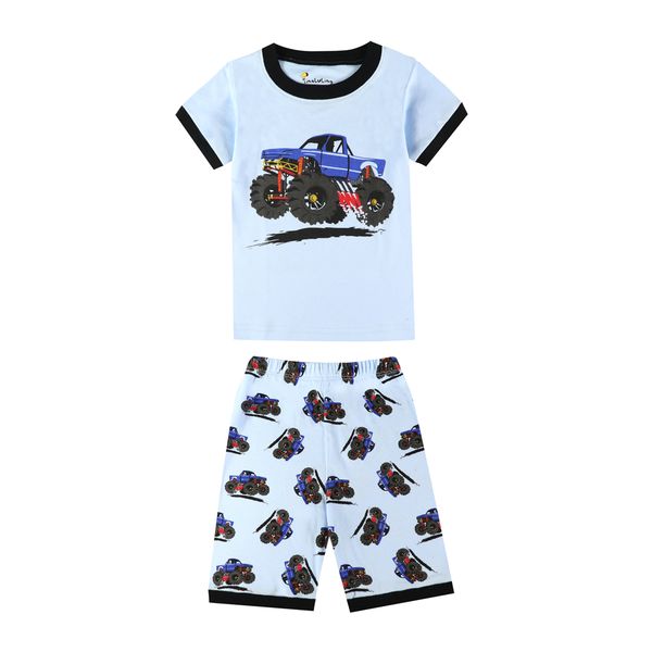 

short sleeve boys summer pajamas children cotton pyjamas new kids clothing for boys suv car sleepwear pijamas boys, Blue;red