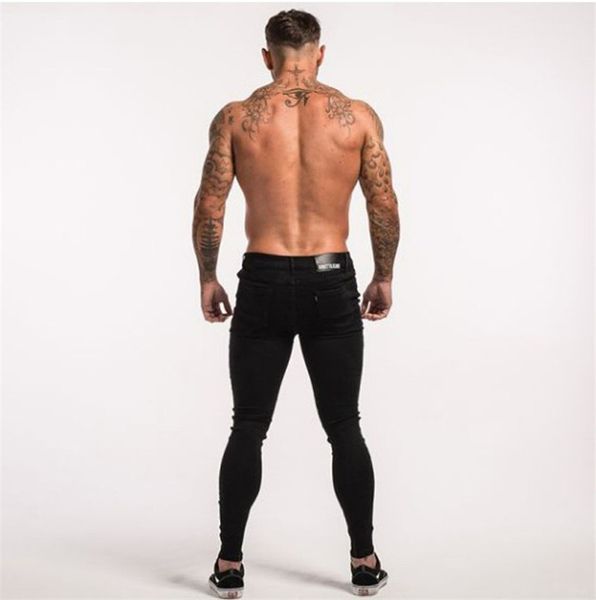 

мужские дизайнерские отверстия джинсы модные узкие мужские высокие штаны pancil брюки homme твердые молнии джинсы fly, Blue