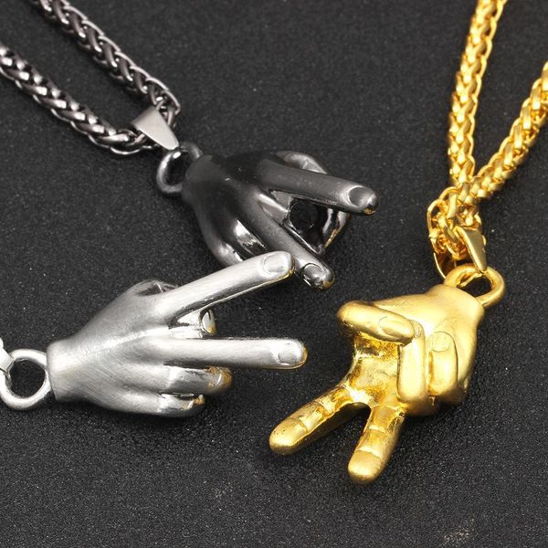 

ювелирной мужчины женщина цвета золото гальванической finger подвеска ожерелье vogue ювелирного изделия bling цепочка колье, Silver