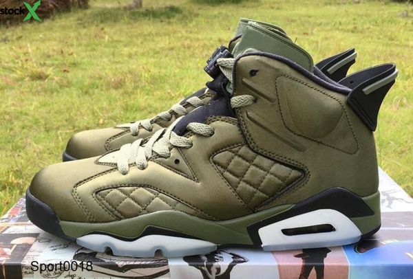 

6 flight jacket pinnacle saturday night live army green jordon basketball shoes men 6s nylon army green sneakers with box, Black